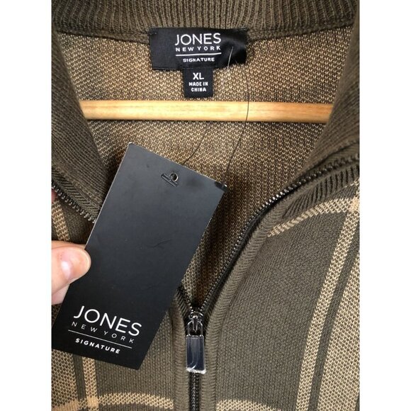 NWT Jones New York Signature Plaid Full-Zip Sweater Mens XL Cabin Loungewear - Picture 3 of 8